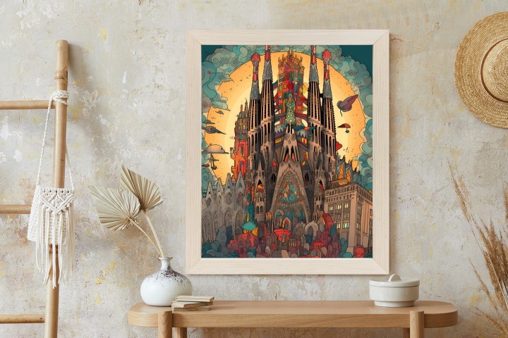 Plakat Abstrakcyjna Koncepcja Kościoła Sagrada Familia