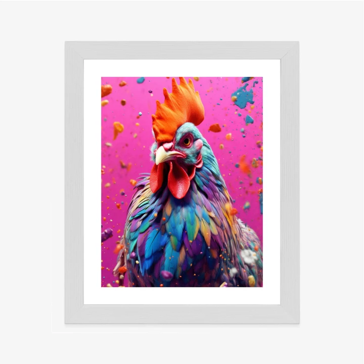 Plakat Kolorowy Nowoczesny Portret Koguta