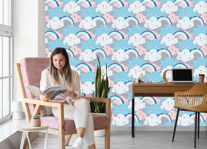 Tapeta Tęcza Z Chmurami