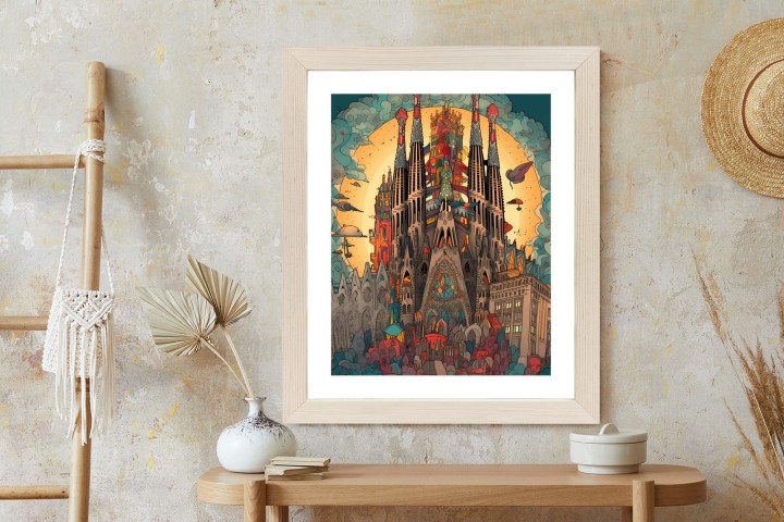 Plakat Abstrakcyjna Koncepcja Kościoła Sagrada Familia