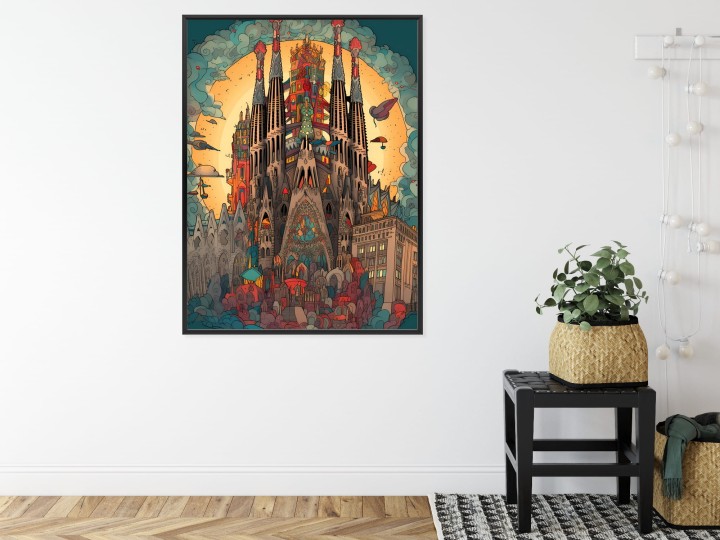 Plakat Abstrakcyjna Koncepcja Kościoła Sagrada Familia