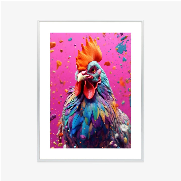 Plakat Kolorowy Nowoczesny Portret Koguta