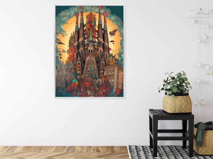 Plakat Abstrakcyjna Koncepcja Kościoła Sagrada Familia