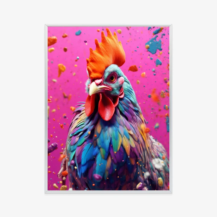 Plakat Kolorowy Nowoczesny Portret Koguta