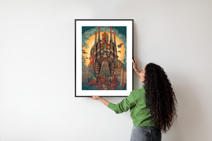 Plakat Abstrakcyjna Koncepcja Kościoła Sagrada Familia