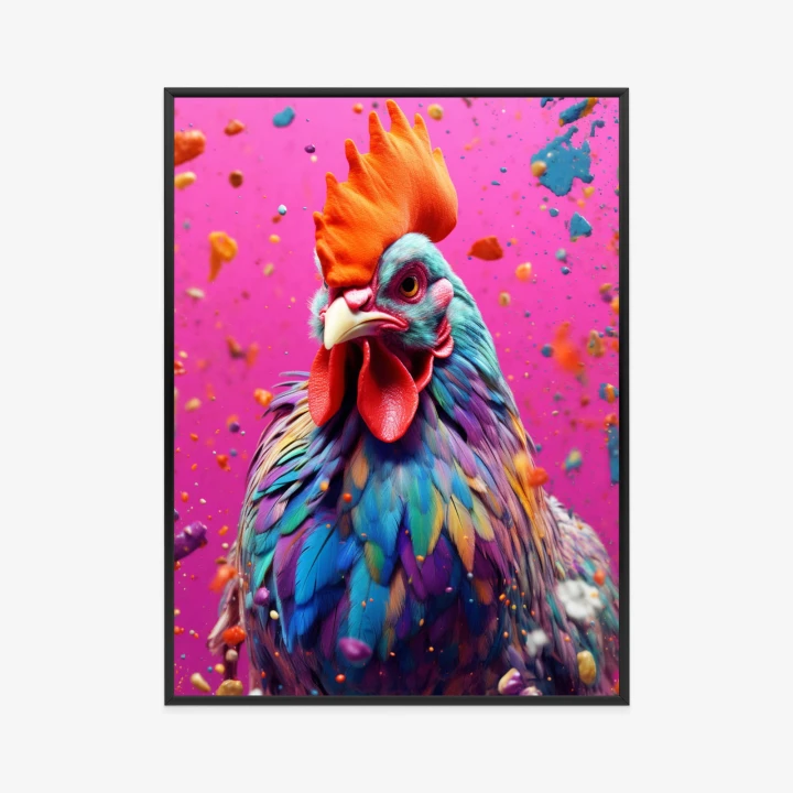 Plakat Kolorowy Nowoczesny Portret Koguta