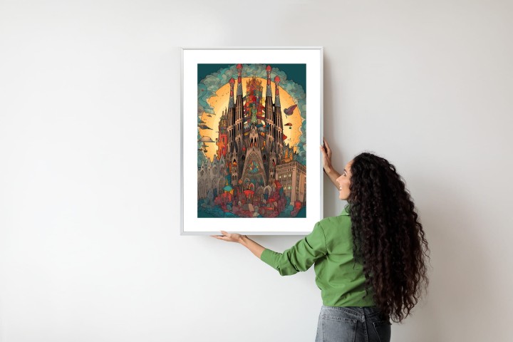Plakat Abstrakcyjna Koncepcja Kościoła Sagrada Familia