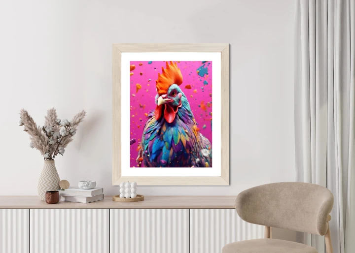 Plakat Kolorowy Nowoczesny Portret Koguta