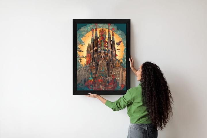 Plakat Abstrakcyjna Koncepcja Kościoła Sagrada Familia