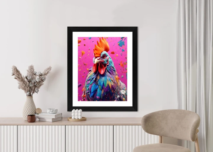 Plakat Kolorowy Nowoczesny Portret Koguta