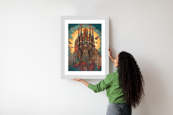 Plakat Abstrakcyjna Koncepcja Kościoła Sagrada Familia