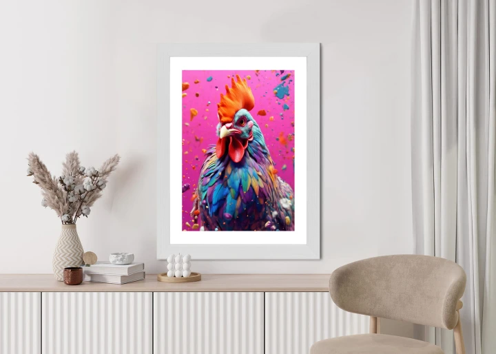 Plakat Kolorowy Nowoczesny Portret Koguta