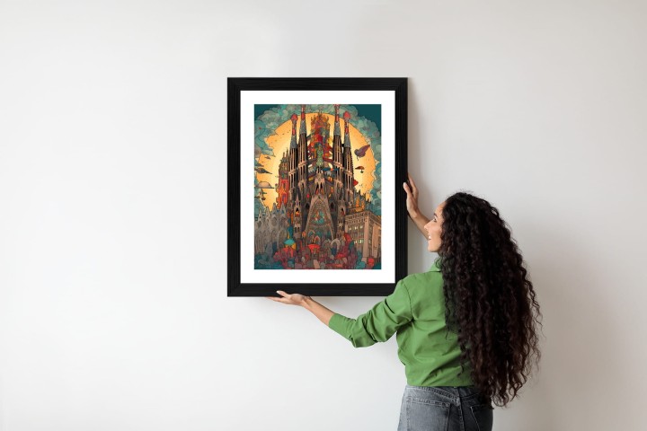 Plakat Abstrakcyjna Koncepcja Kościoła Sagrada Familia