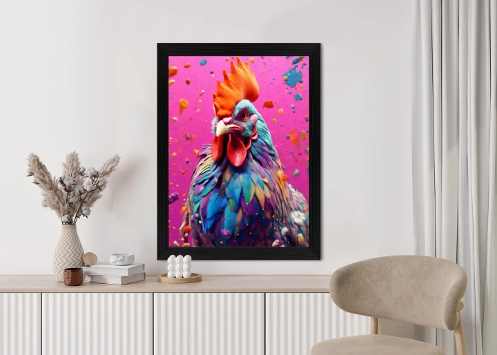 Plakat Kolorowy Nowoczesny Portret Koguta