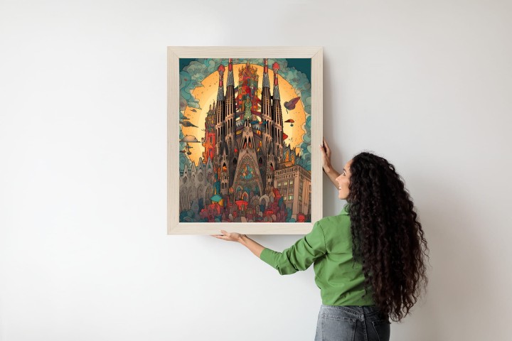 Plakat Abstrakcyjna Koncepcja Kościoła Sagrada Familia