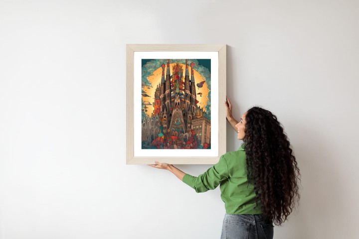 Plakat Abstrakcyjna Koncepcja Kościoła Sagrada Familia