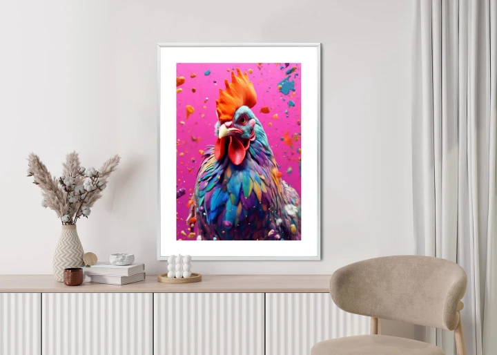Plakat Kolorowy Nowoczesny Portret Koguta