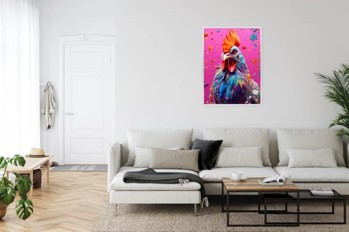 Plakat Kolorowy Nowoczesny Portret Koguta