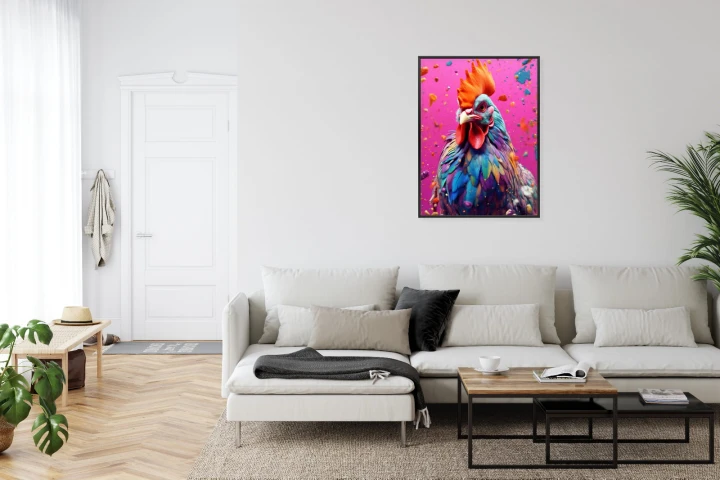 Plakat Kolorowy Nowoczesny Portret Koguta