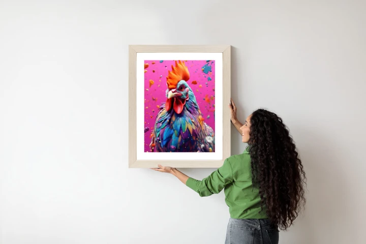 Plakat Kolorowy Nowoczesny Portret Koguta