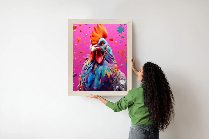 Plakat Kolorowy Nowoczesny Portret Koguta