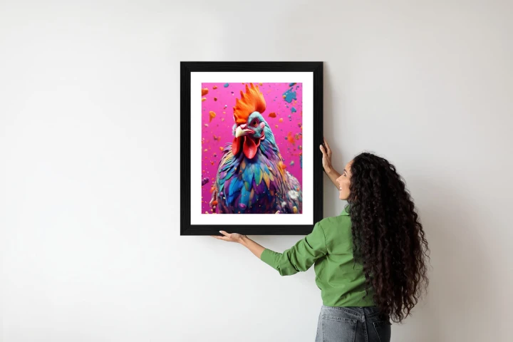 Plakat Kolorowy Nowoczesny Portret Koguta