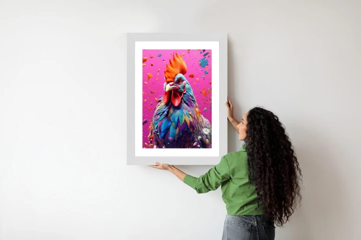 Plakat Kolorowy Nowoczesny Portret Koguta