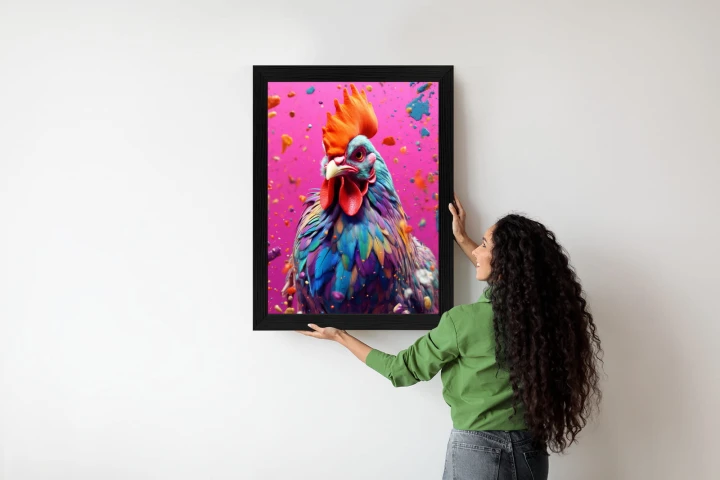 Plakat Kolorowy Nowoczesny Portret Koguta