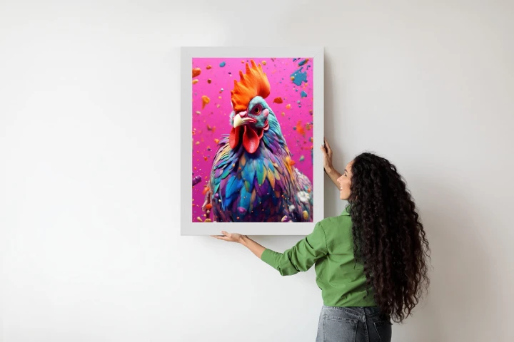 Plakat Kolorowy Nowoczesny Portret Koguta