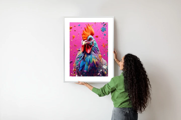 Plakat Kolorowy Nowoczesny Portret Koguta