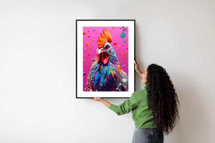 Plakat Kolorowy Nowoczesny Portret Koguta