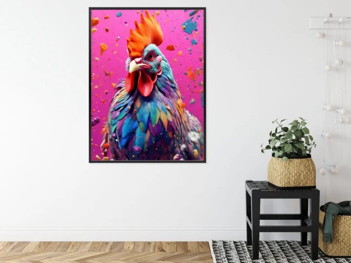 Plakat Kolorowy Nowoczesny Portret Koguta