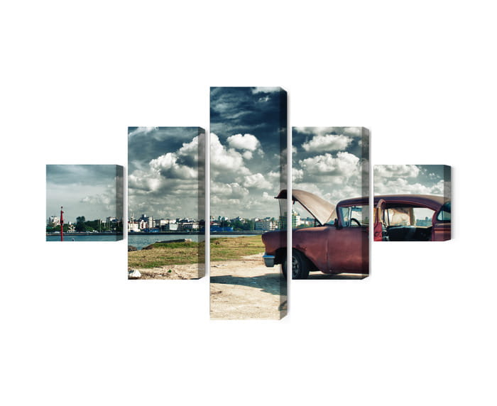 Obraz Wieloczęściowy Panoramiczny Widok Na Hawanę I Malecon