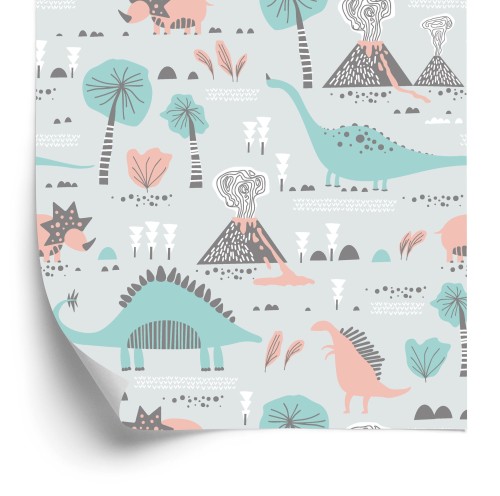 Tapeta Dla Dzieci Dinozaury Rośliny Drzewa Natura