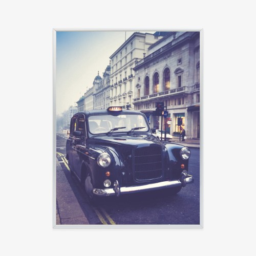 Plakat Czarna Taksówka W Stylu Retro