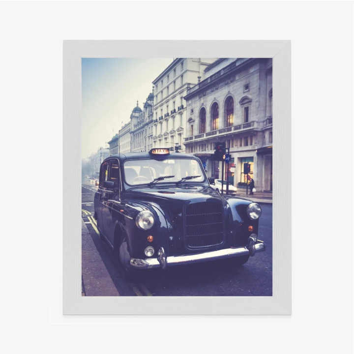 Plakat Czarna Taksówka W Stylu Retro