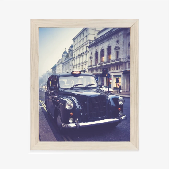 Plakat Czarna Taksówka W Stylu Retro