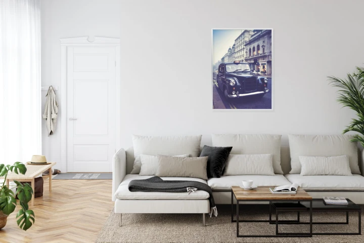 Plakat Czarna Taksówka W Stylu Retro