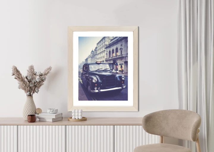 Plakat Czarna Taksówka W Stylu Retro