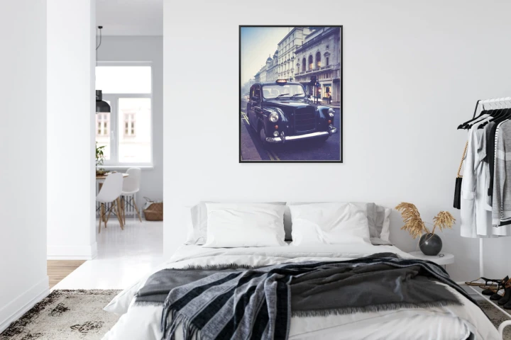 Plakat Czarna Taksówka W Stylu Retro