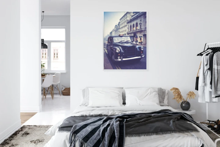 Plakat Czarna Taksówka W Stylu Retro