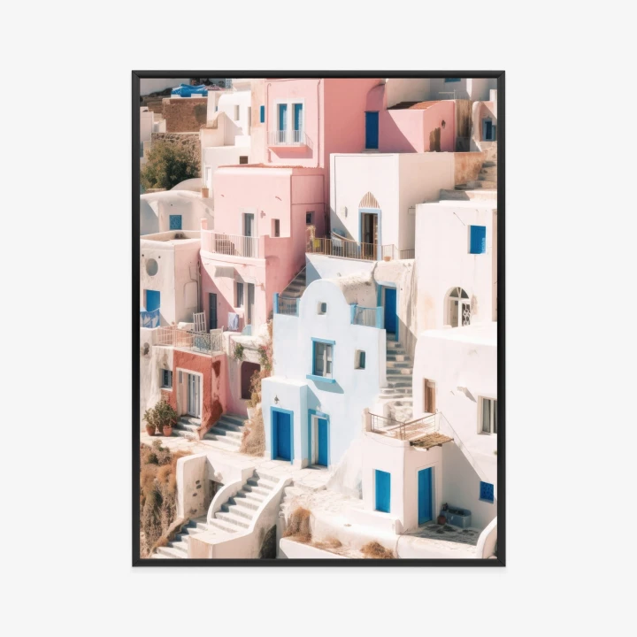 Plakat Kolorowa Grecka Architektura