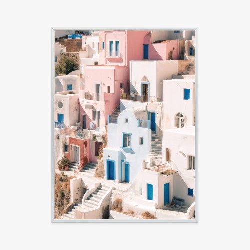 Plakat Kolorowa Grecka Architektura