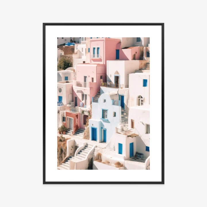 Plakat Kolorowa Grecka Architektura