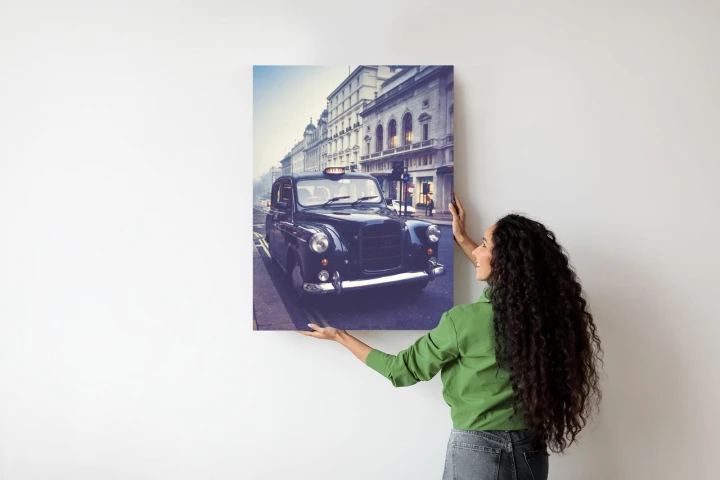 Plakat Czarna Taksówka W Stylu Retro