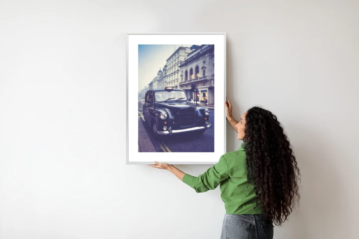 Plakat Czarna Taksówka W Stylu Retro