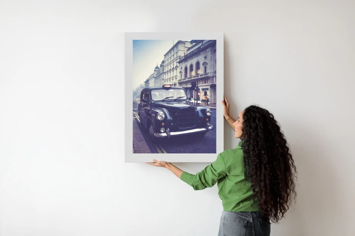 Plakat Czarna Taksówka W Stylu Retro