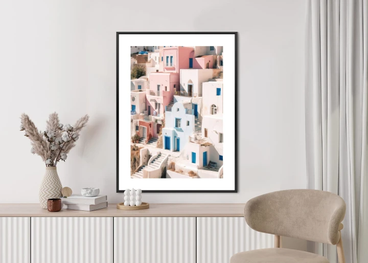 Plakat Kolorowa Grecka Architektura