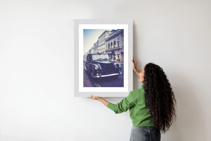 Plakat Czarna Taksówka W Stylu Retro