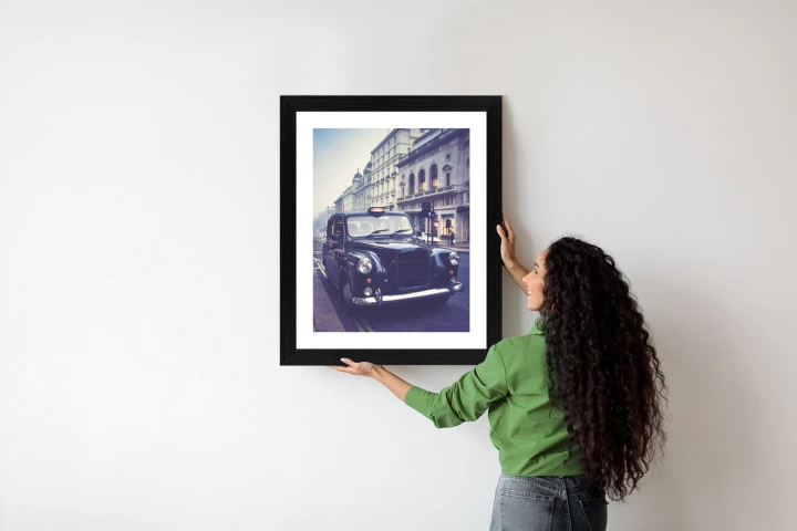 Plakat Czarna Taksówka W Stylu Retro